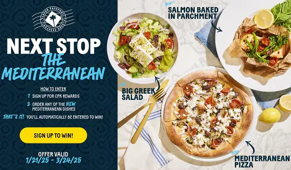 CPK Flavors of the Mediterranean Sweepstakes 2025