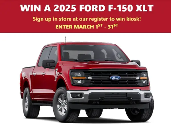 Win a 2025 Ford F-150 XLT Sweepstakes